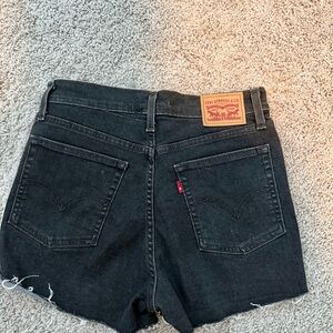 Levi's Black High-Rise Denim Cutoff Shorts